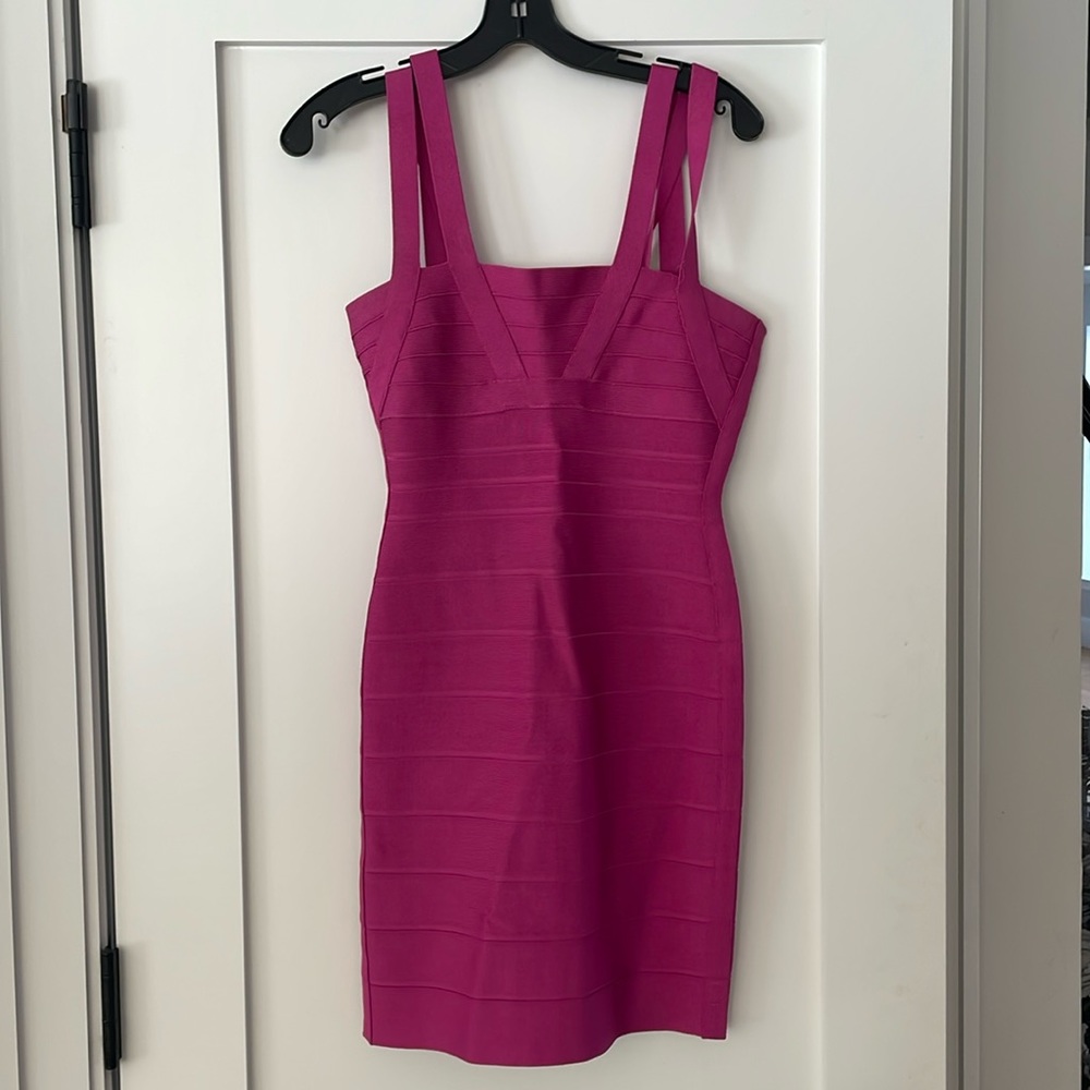 Herve Leger pink bandage dress sz medium
